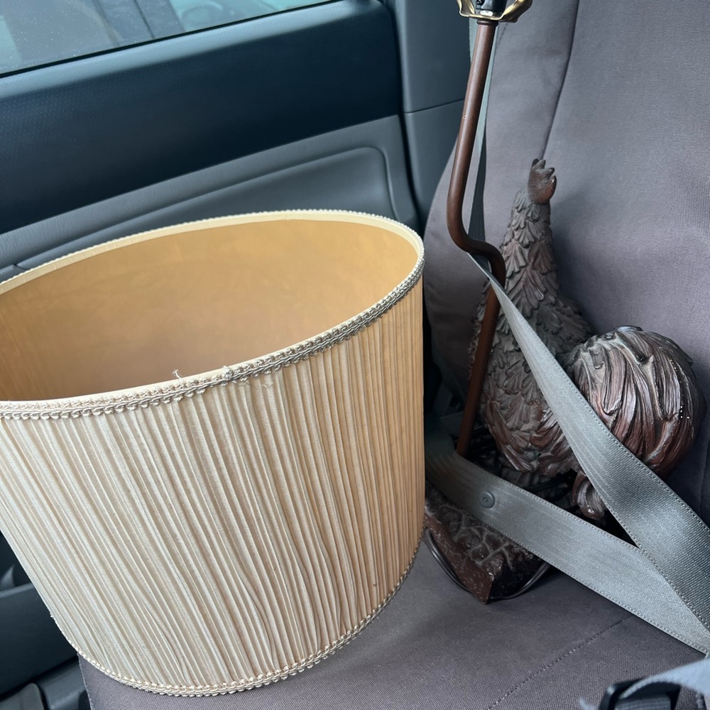 Classic Tan Table Lamp with Pleated Shade